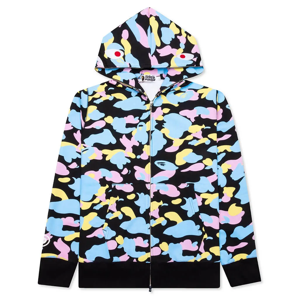 New Multi Camo 2nd Shark Full Zip Hoodie - Black