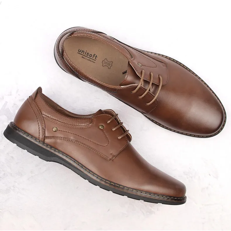 News Elegant brown men's shoes Unisoft Men's Collection 4092