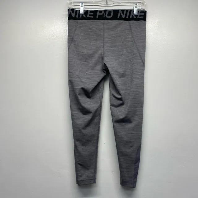 Nike Pro Size L Women's Gray Tweed Capri Activewear Pants