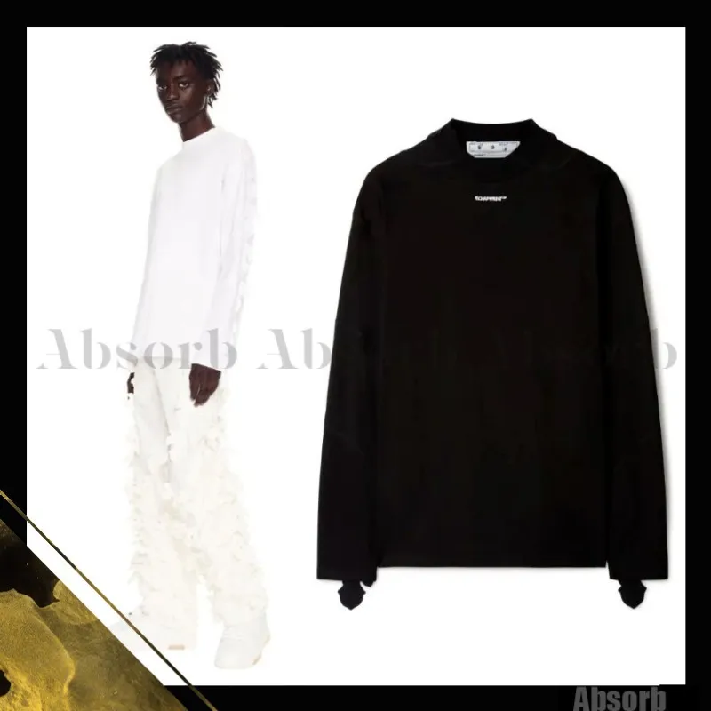 Off-White  |Crew Neck Street Style Long Sleeves Cotton