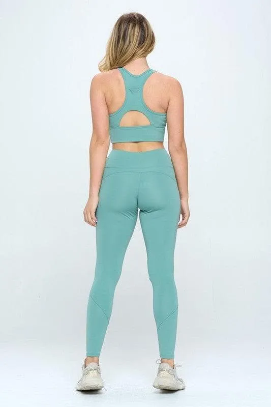 OTOS Active Two Piece Activewear Set with Cut-Out Detail