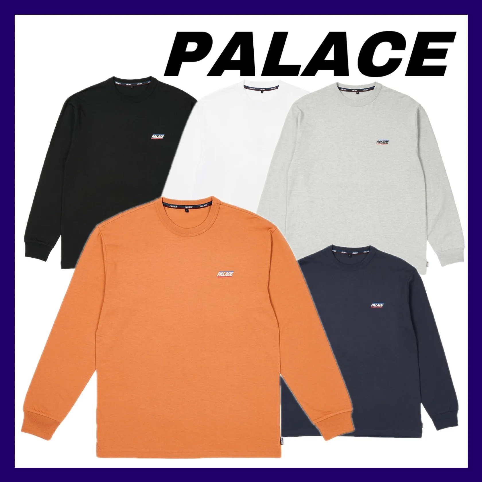 Palace Skateboards  |Street Style Long Sleeves Plain Long Sleeve T-shirt Logo