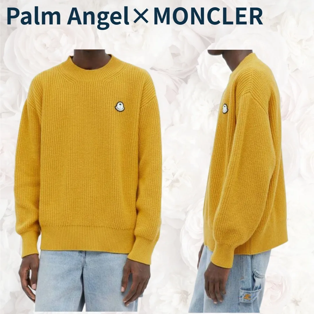 Palm Angels  |Crew Neck Pullovers Wool Street Style Collaboration