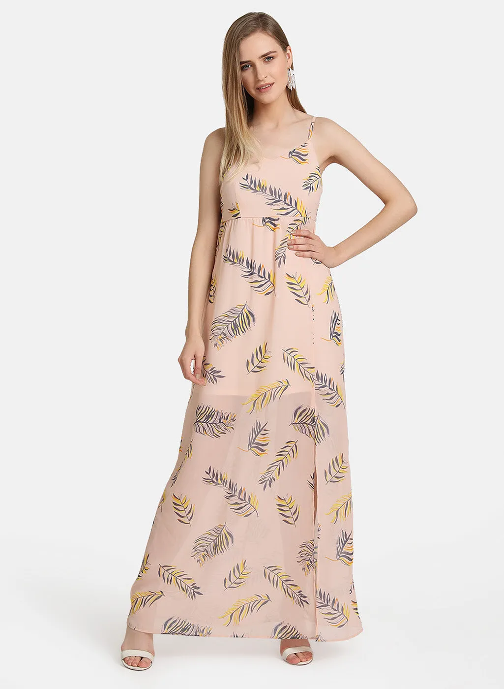 Palm Printed Maxi Dress