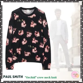 Paul Smith  |Crew Neck Pullovers Flower Patterns Street Style