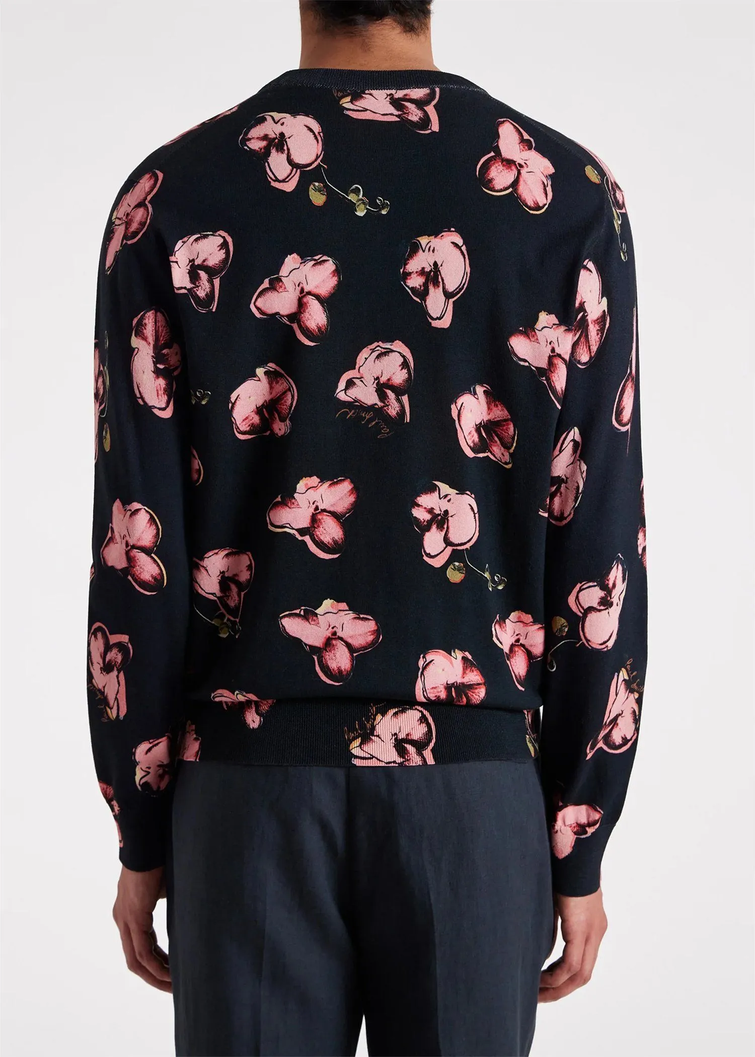 Paul Smith  |Crew Neck Pullovers Flower Patterns Street Style