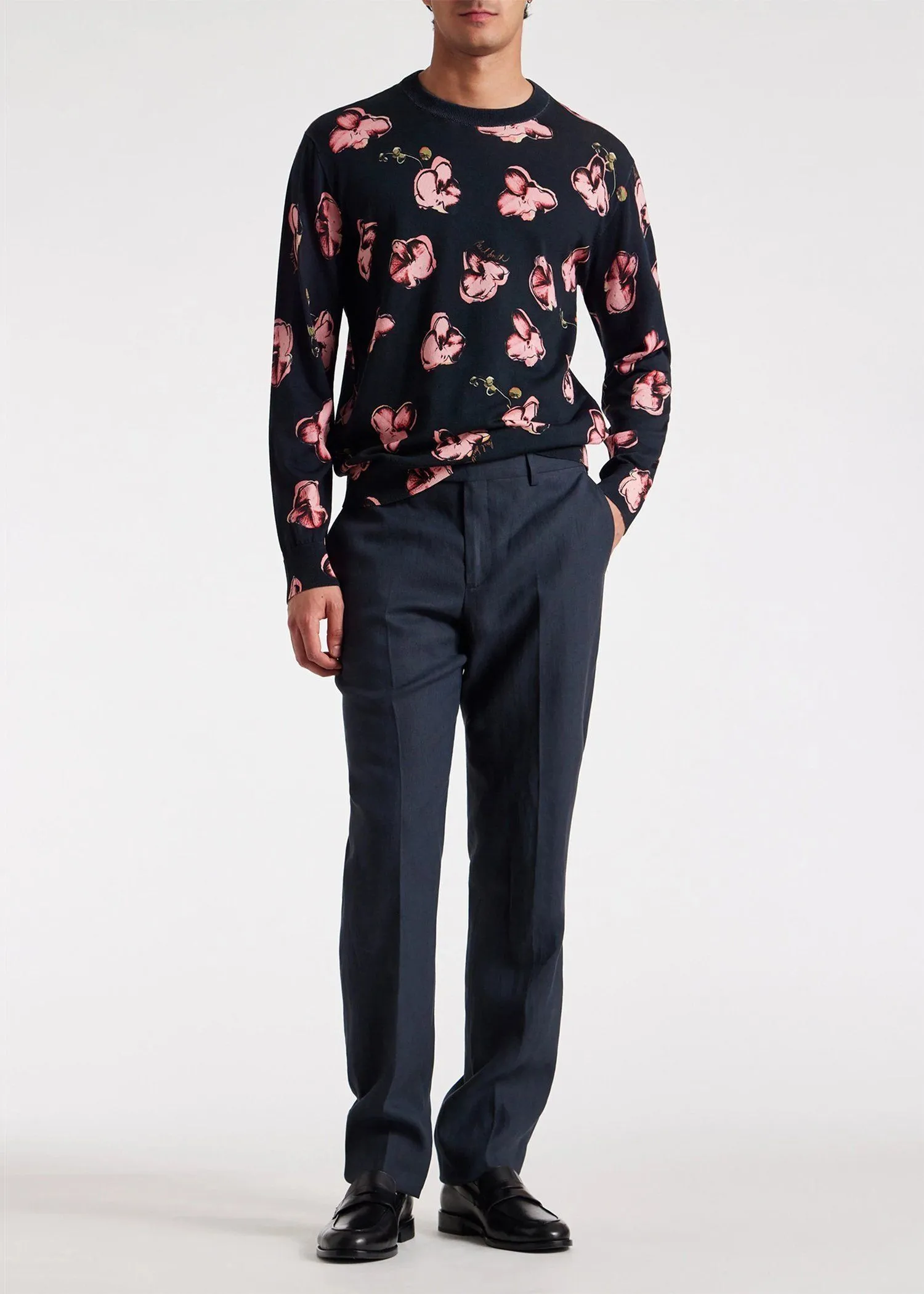 Paul Smith  |Crew Neck Pullovers Flower Patterns Street Style