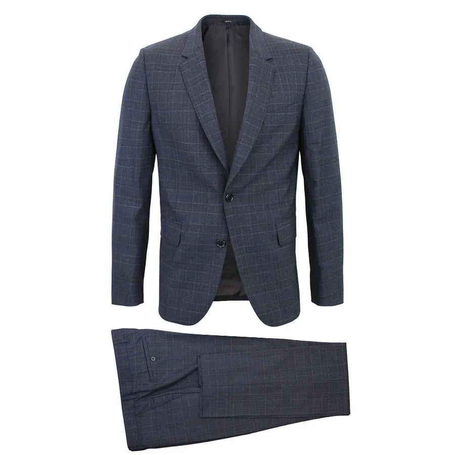 Paul Smith - Soho Tailored Fit Loro Piana Navy/Brown Check Suit