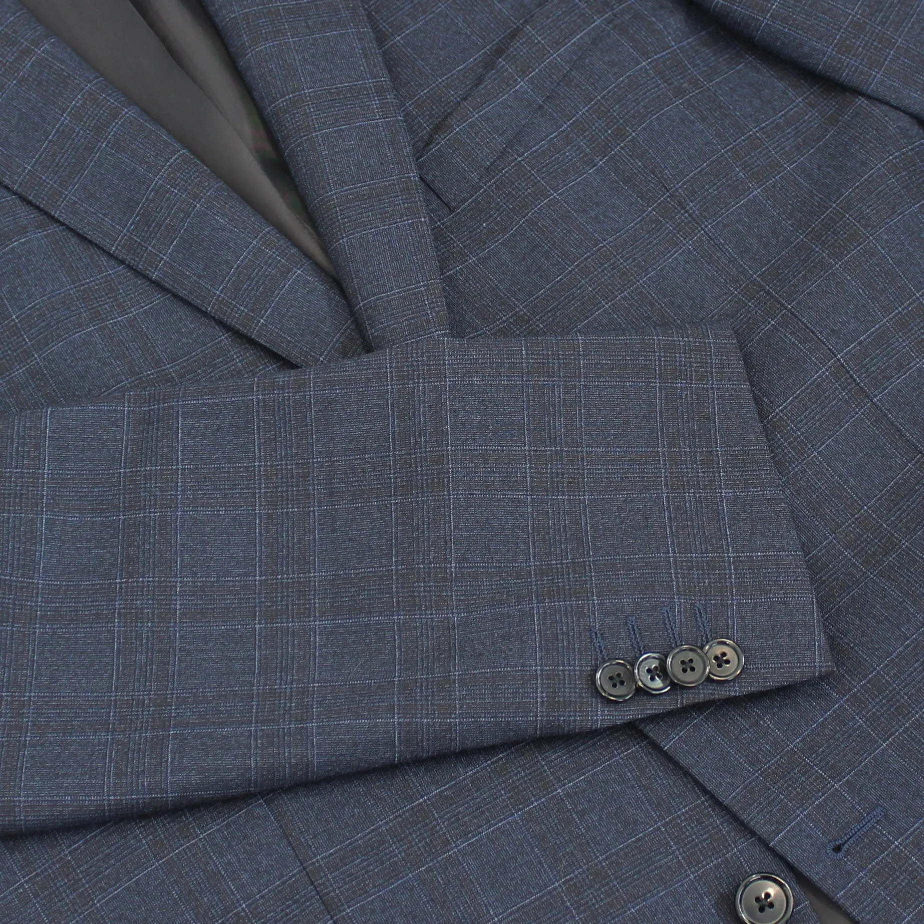 Paul Smith - Soho Tailored Fit Loro Piana Navy/Brown Check Suit