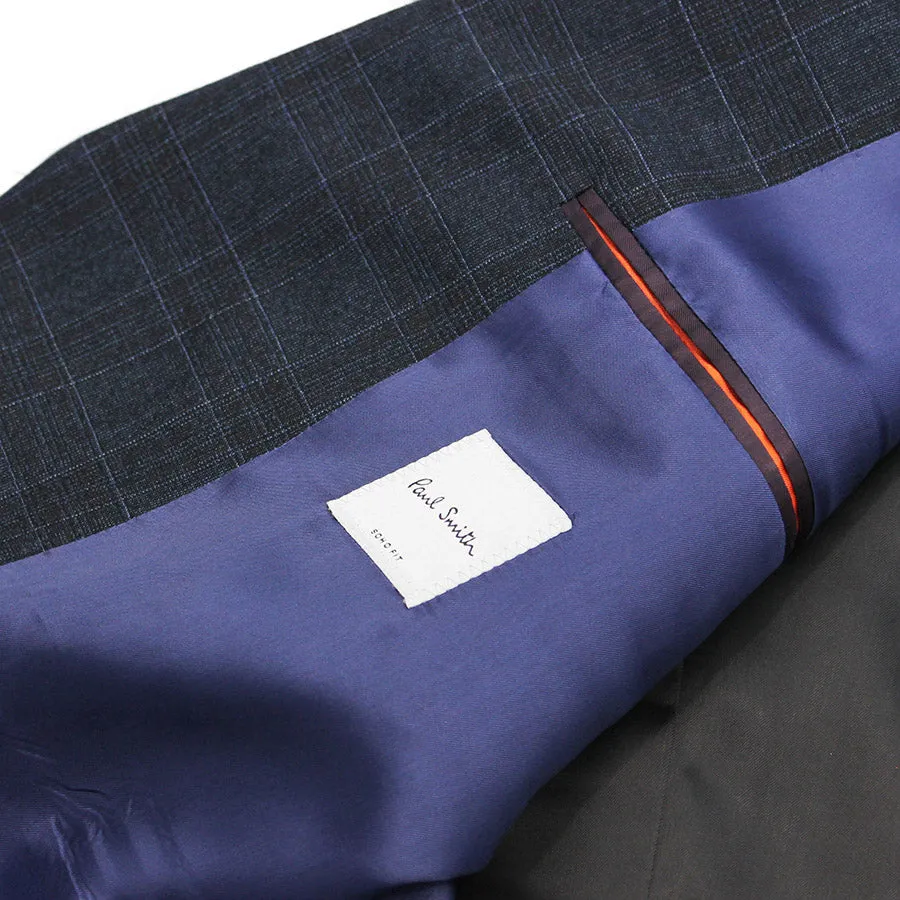 Paul Smith - Soho Tailored Fit Loro Piana Navy/Brown Check Suit