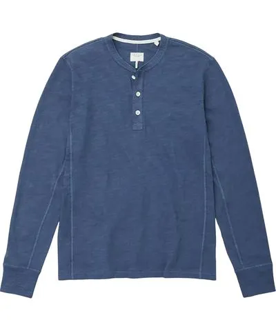 rag & bone Men 100% Cotton Long Sleeves Classic Henley Wrnindigo