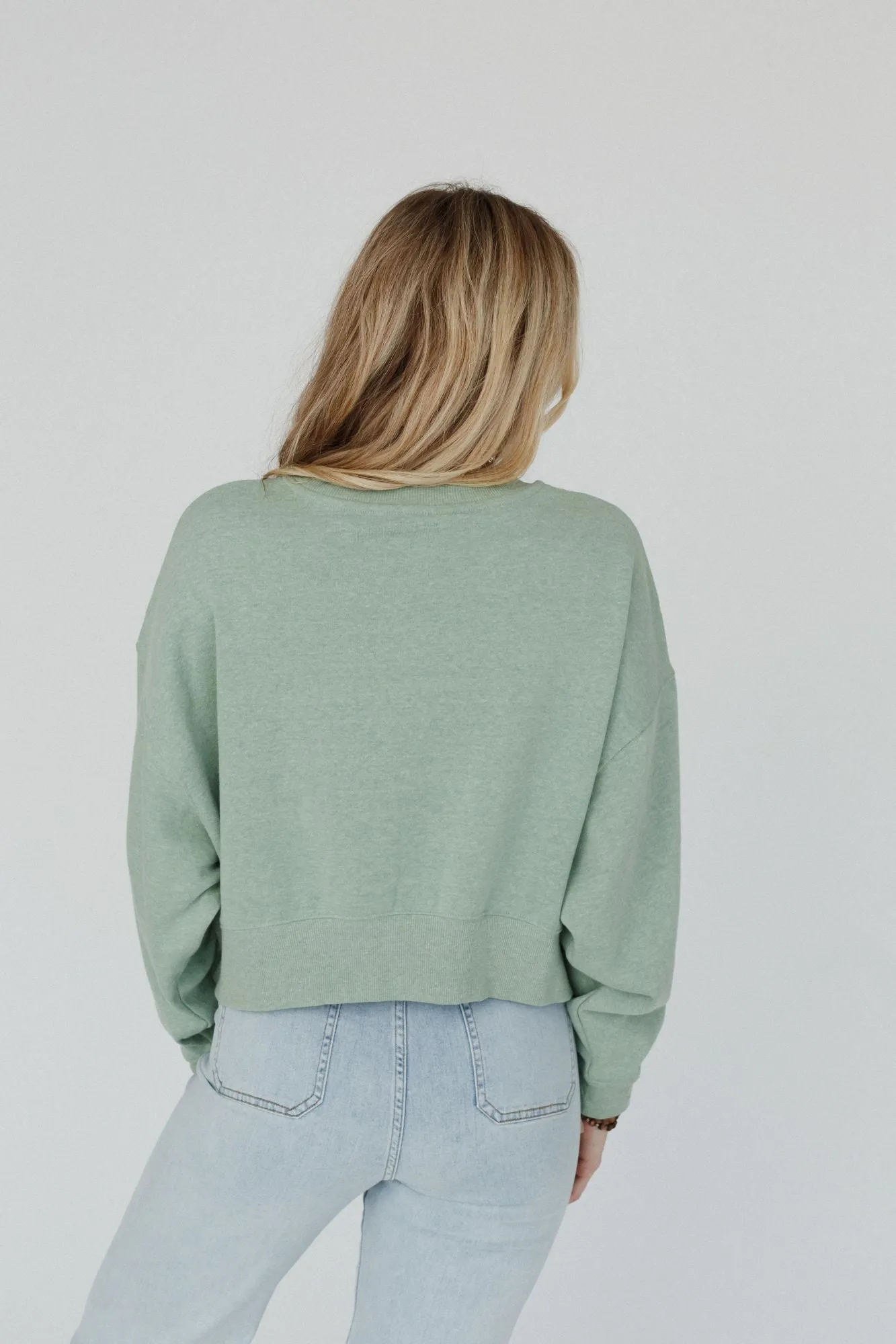 Retro Block Sweatshirt Top - Green