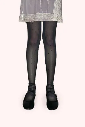 Rhinestone Mesh Leggings - Black