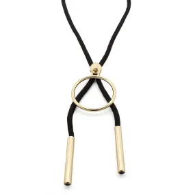 Ring Zip Necklace Black Gold