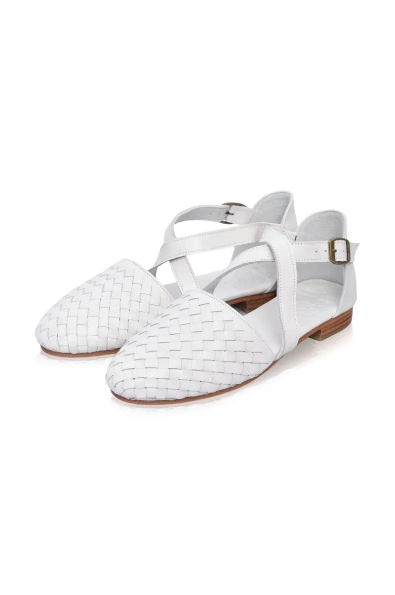 Riviera Wedding Flats in White