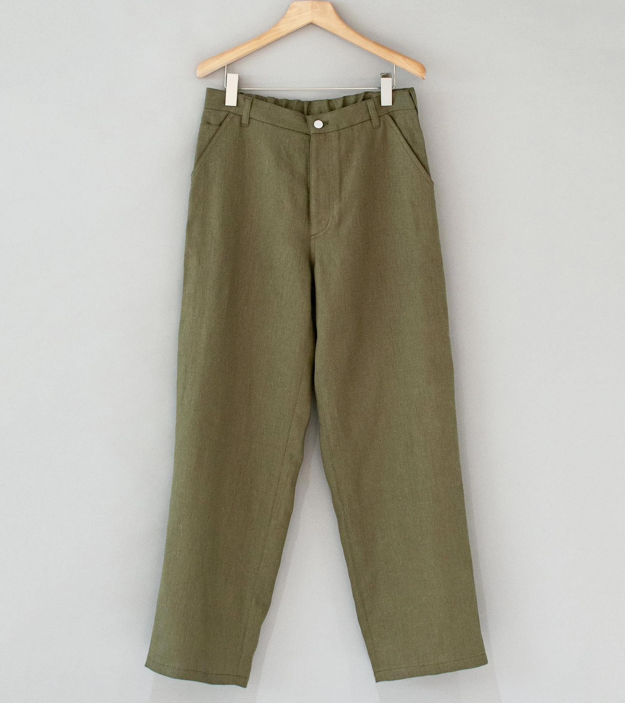 Royce Hill ‘Work Trouser’ (Army Green Linen Twill)