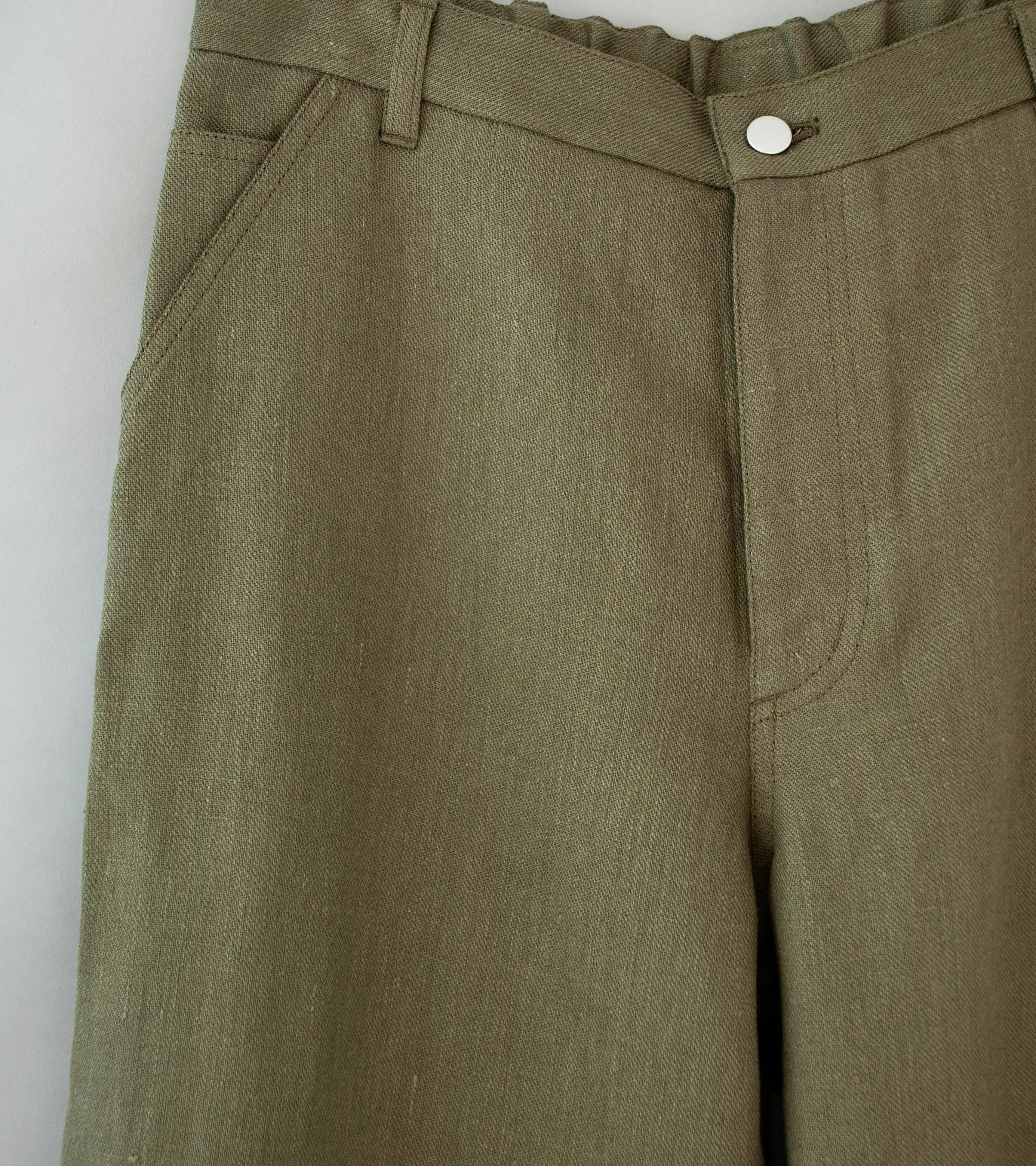 Royce Hill ‘Work Trouser’ (Army Green Linen Twill)