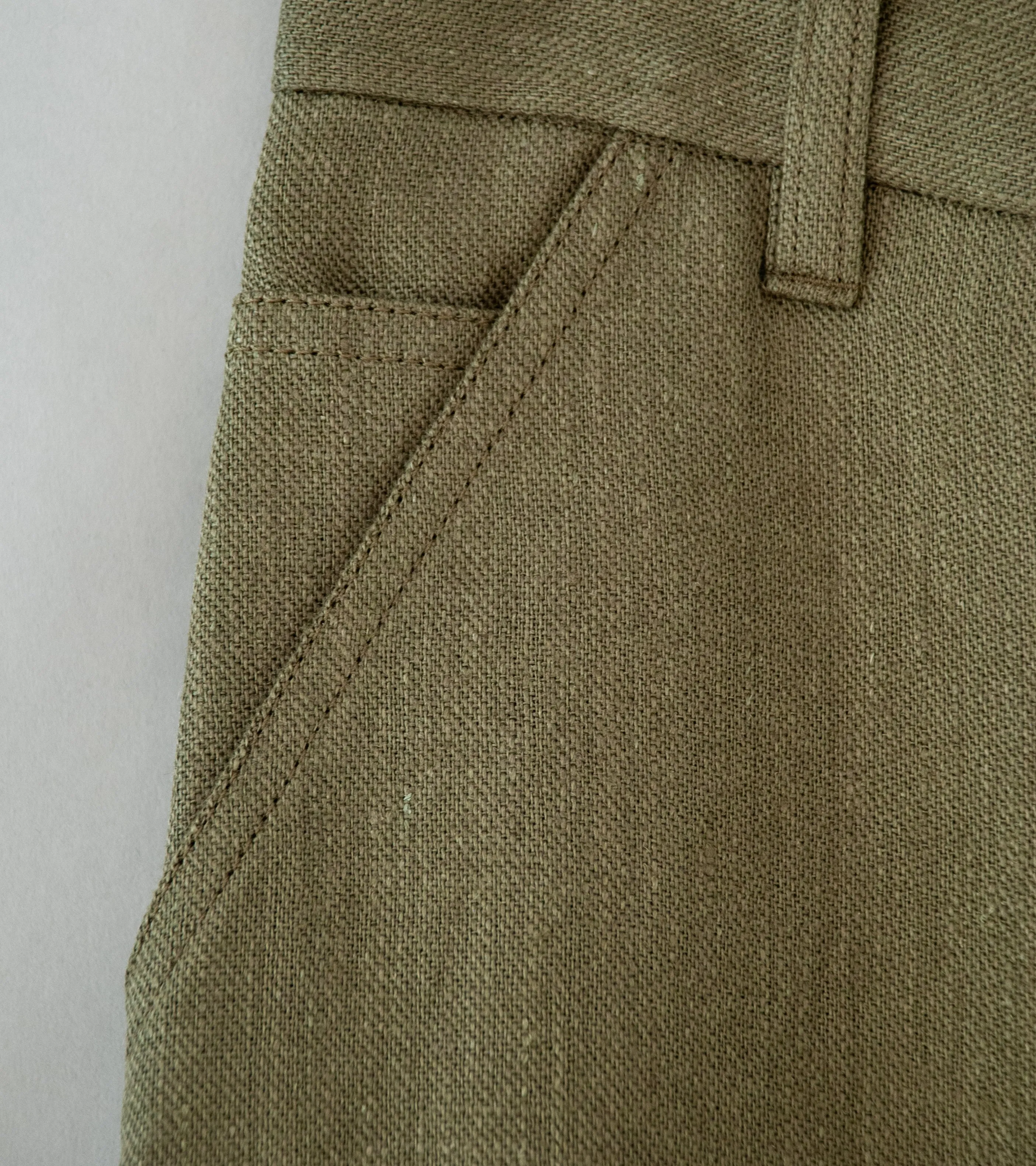 Royce Hill ‘Work Trouser’ (Army Green Linen Twill)