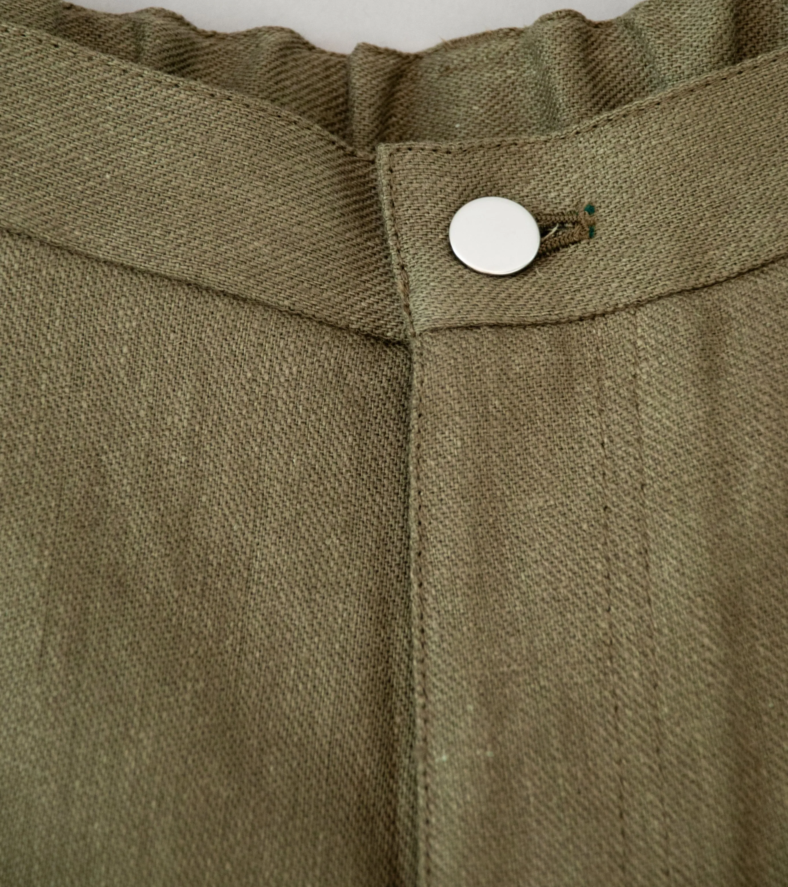 Royce Hill ‘Work Trouser’ (Army Green Linen Twill)