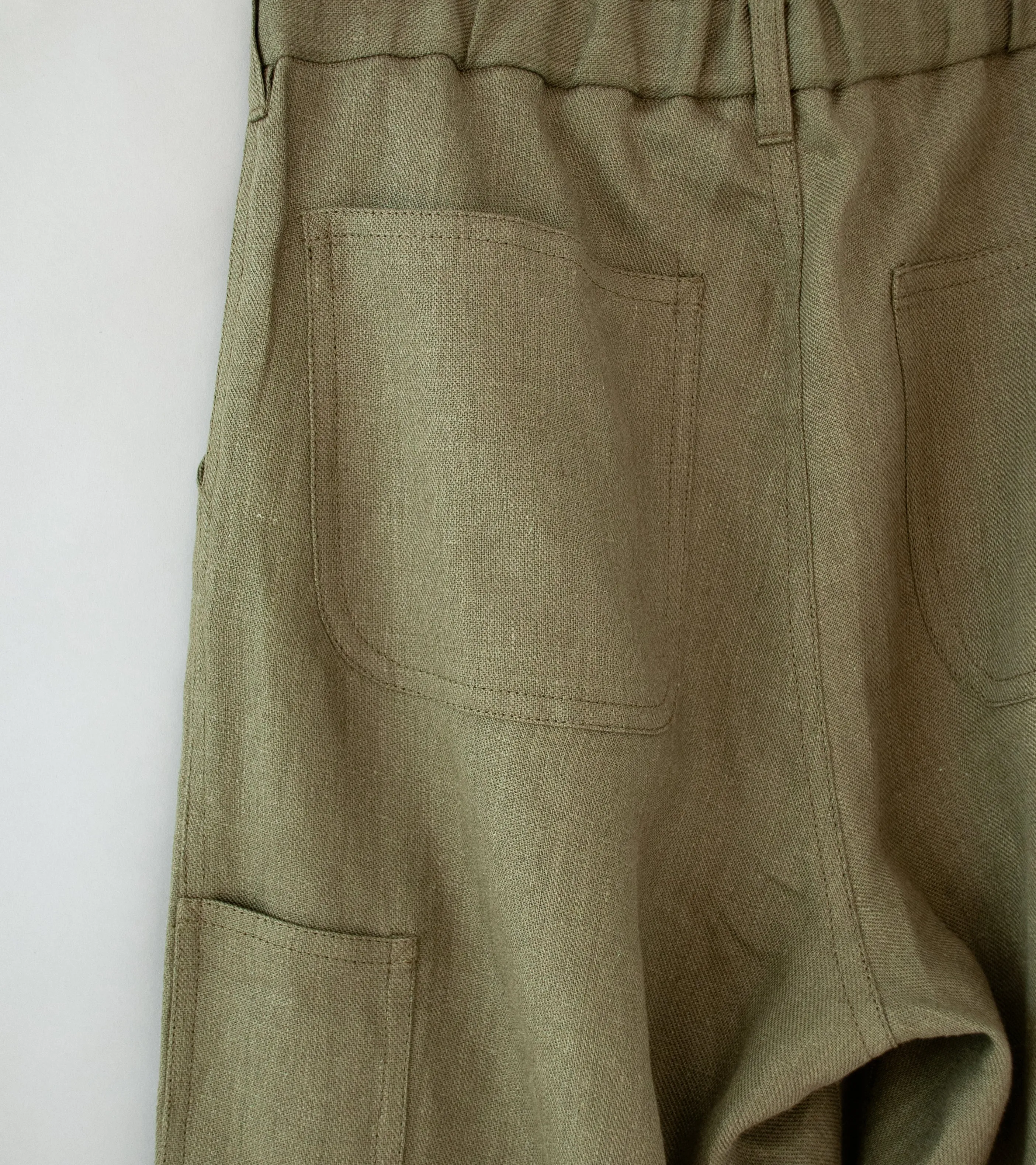 Royce Hill ‘Work Trouser’ (Army Green Linen Twill)