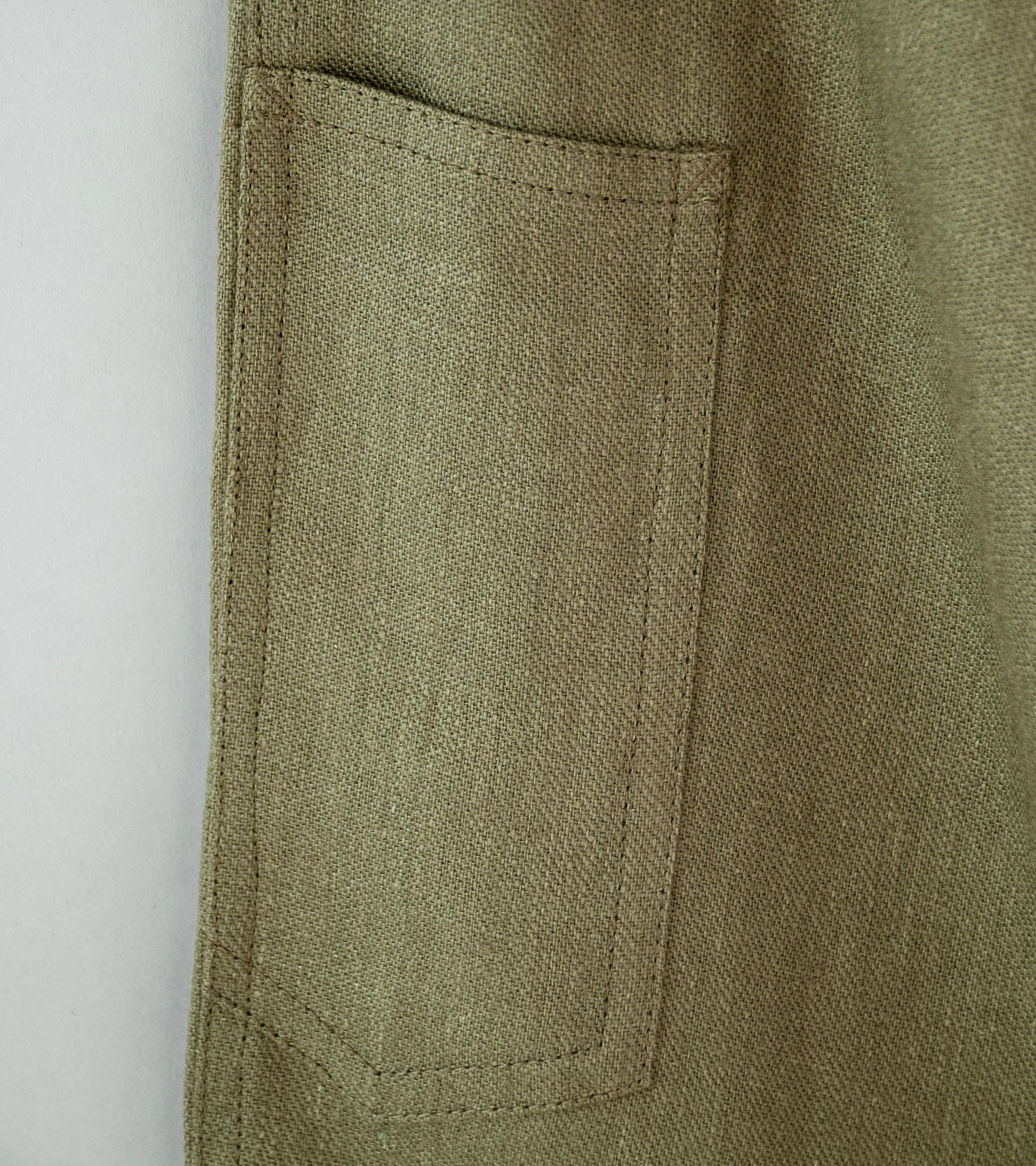 Royce Hill ‘Work Trouser’ (Army Green Linen Twill)