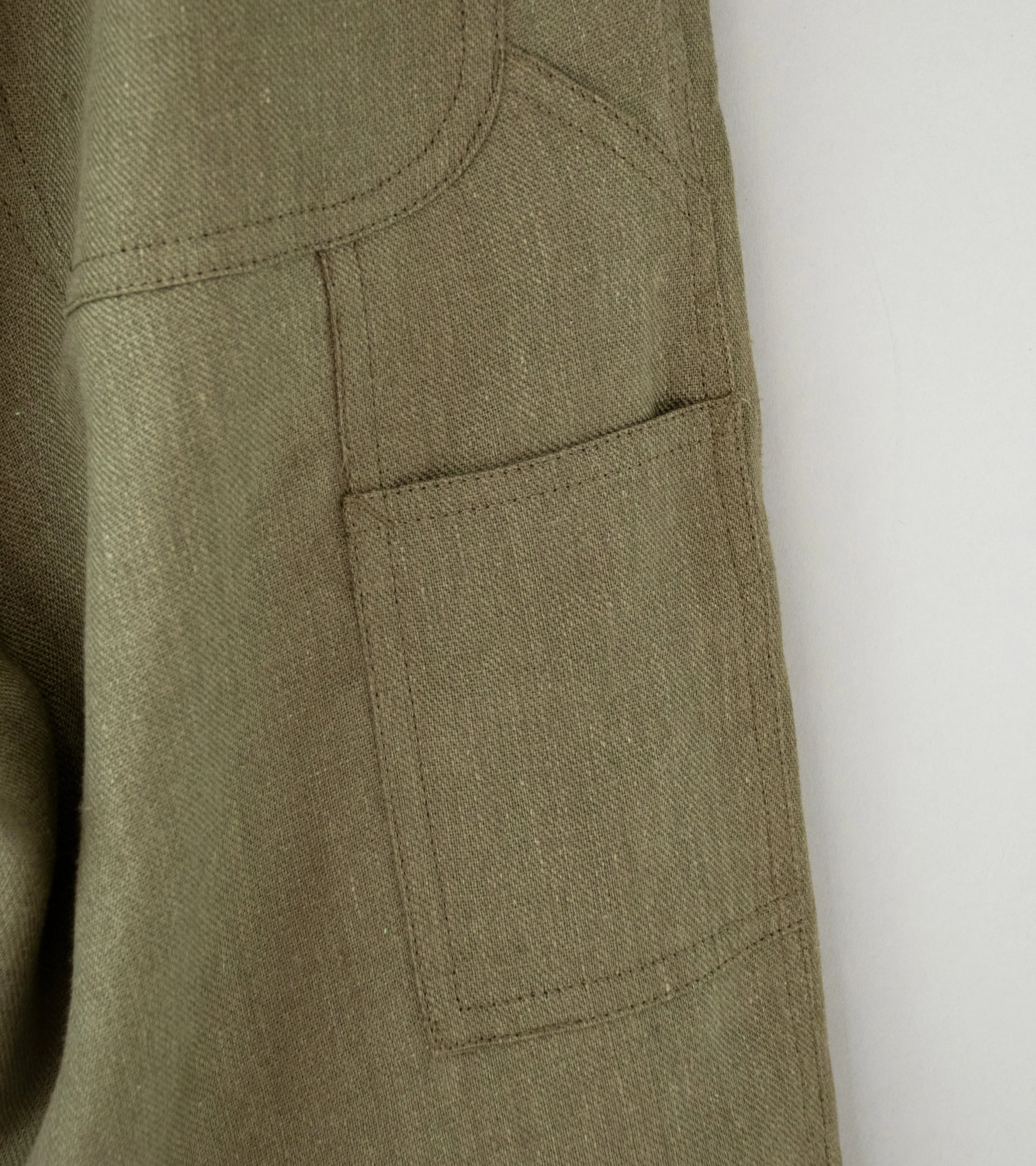 Royce Hill ‘Work Trouser’ (Army Green Linen Twill)