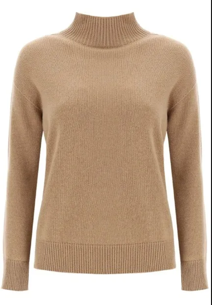 S Max Mara  |Long Sleeves Plain Long V-neck & Crew neck