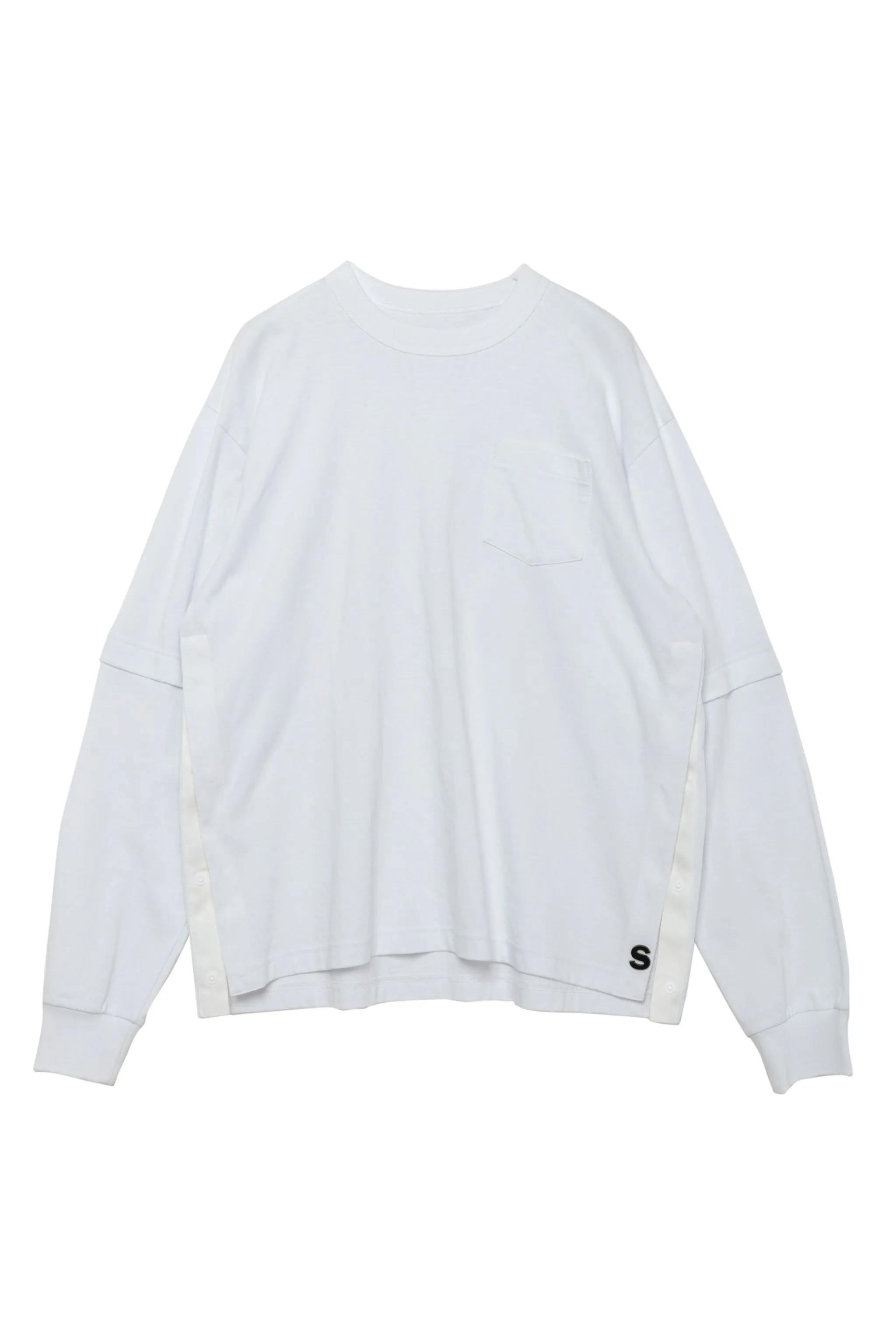 sacai  |Crew Neck Street Style Long Sleeves Plain Cotton