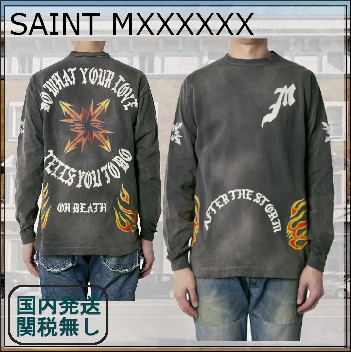 Saint Mxxxxxx  |Crew Neck Pullovers Street Style Plain Cotton Short Sleeves