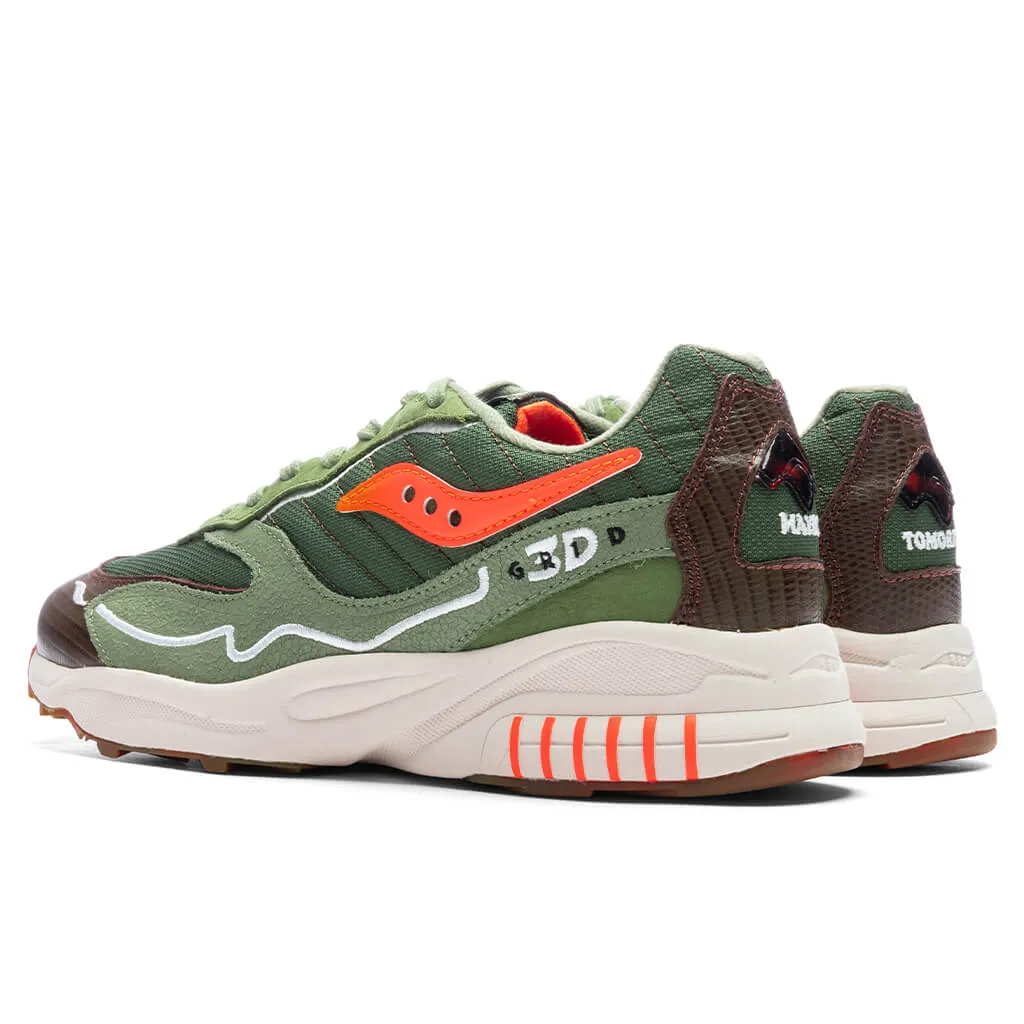 Saucony x Maybe Tomorrow 3D Grid Hurricane Tortoise - Green/Orange