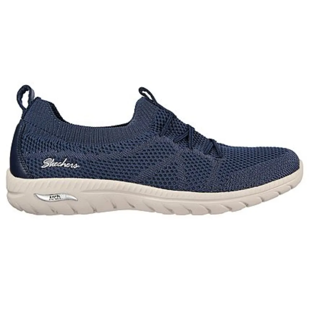 SKECHERS Women's Arch Fit Flex Running Shoe (Navy)