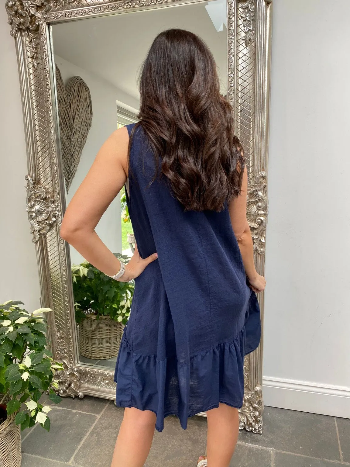 Sleeveless Frill Hem Dress Rue