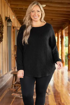 Slouchy Cableknit, Black