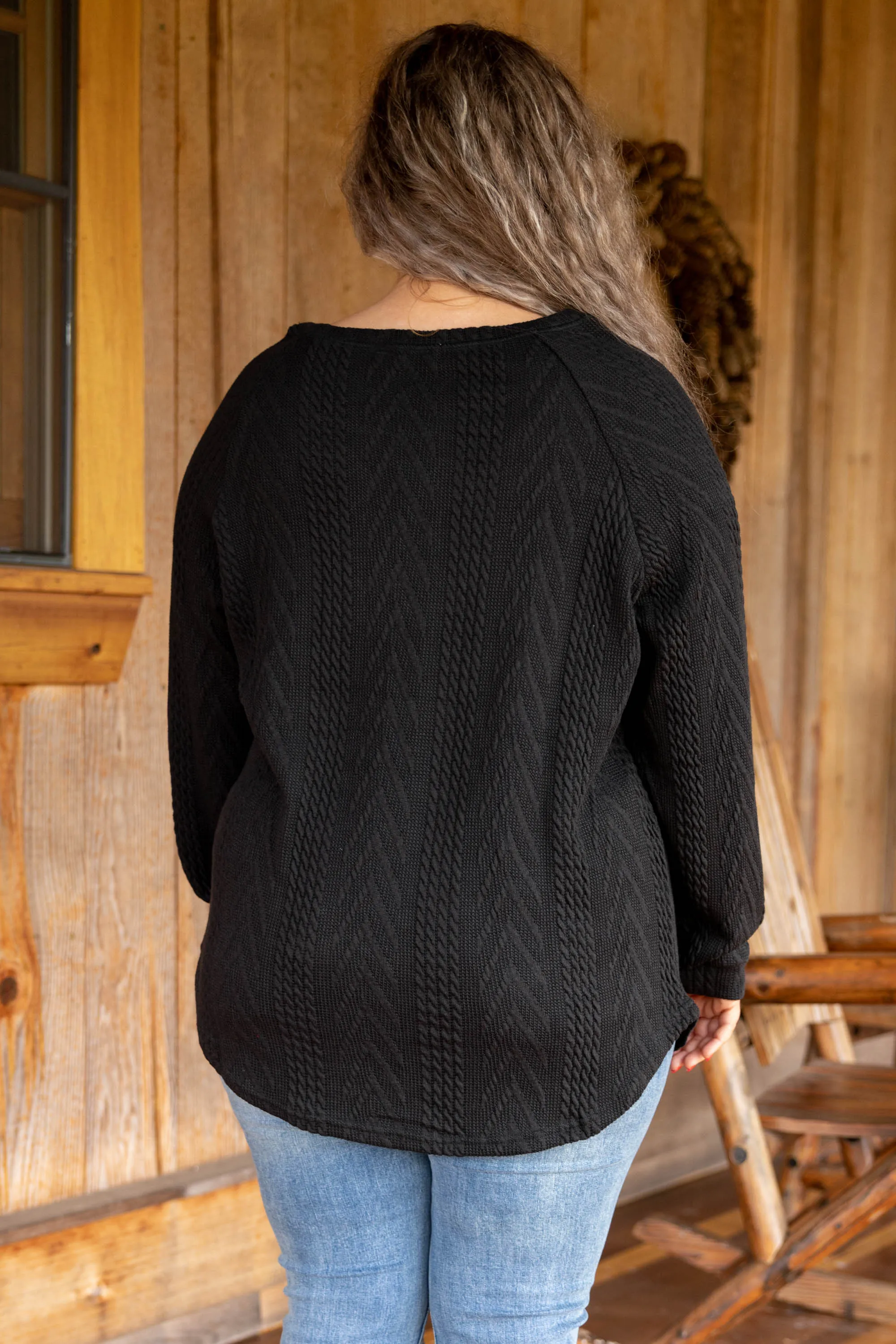 Slouchy Cableknit, Black