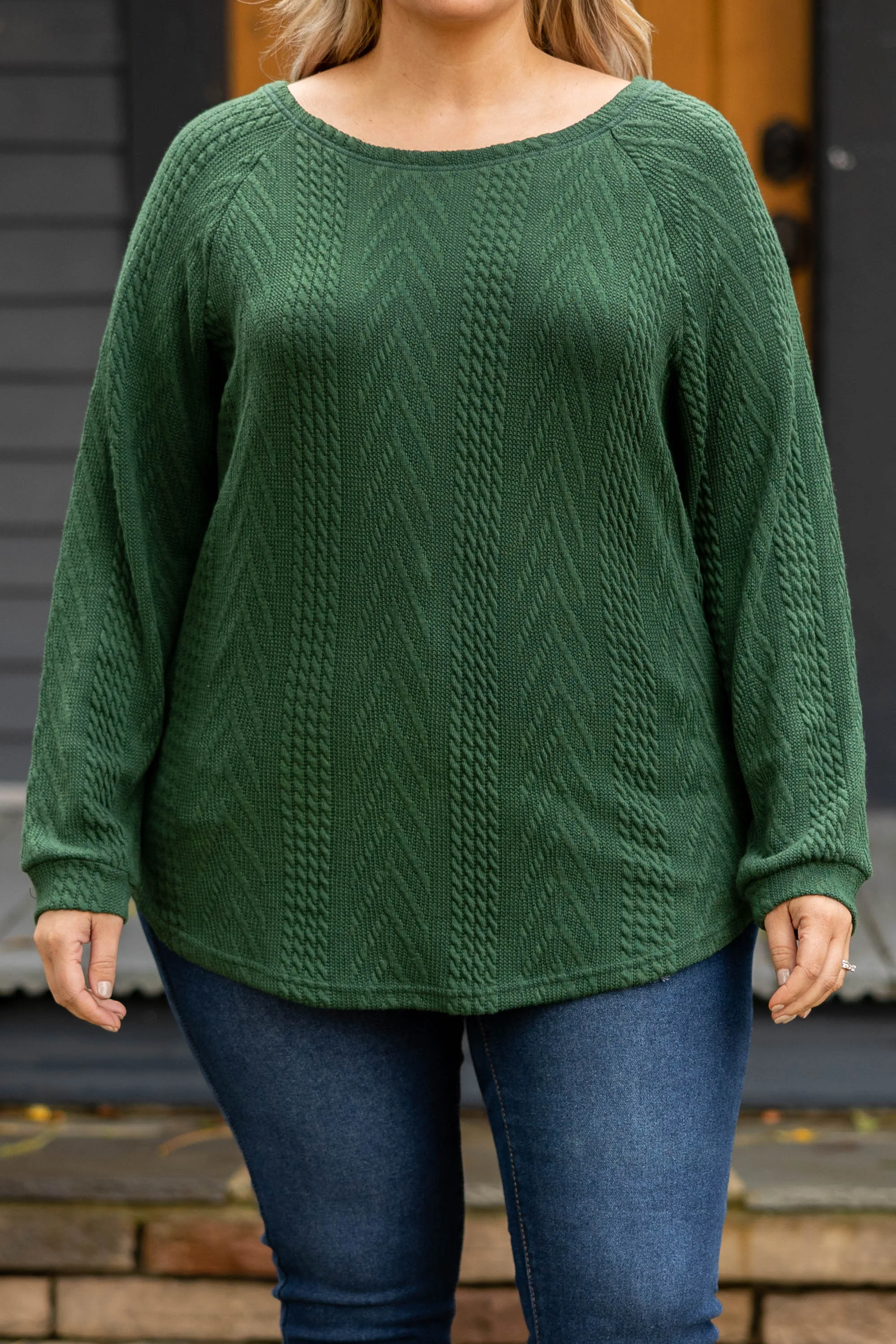 Slouchy Cableknit, Hunter Green