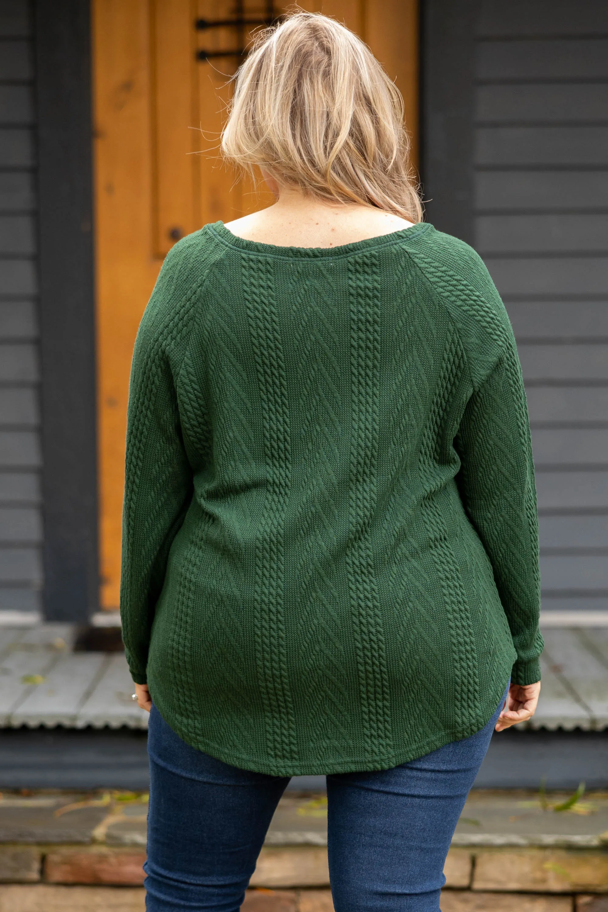 Slouchy Cableknit, Hunter Green