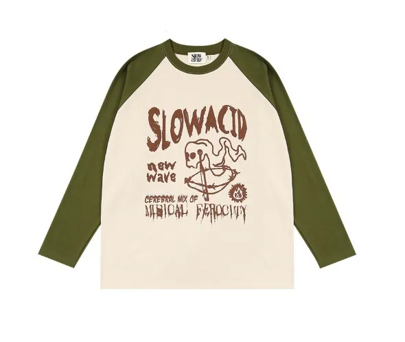 SLOW ACID  |Unisex U-Neck Long Sleeves Cotton Oversized