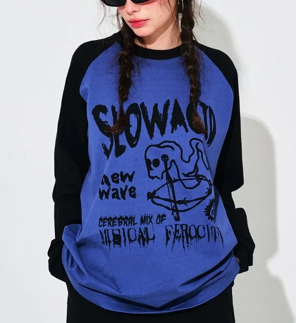 SLOW ACID  |Unisex U-Neck Long Sleeves Cotton Oversized