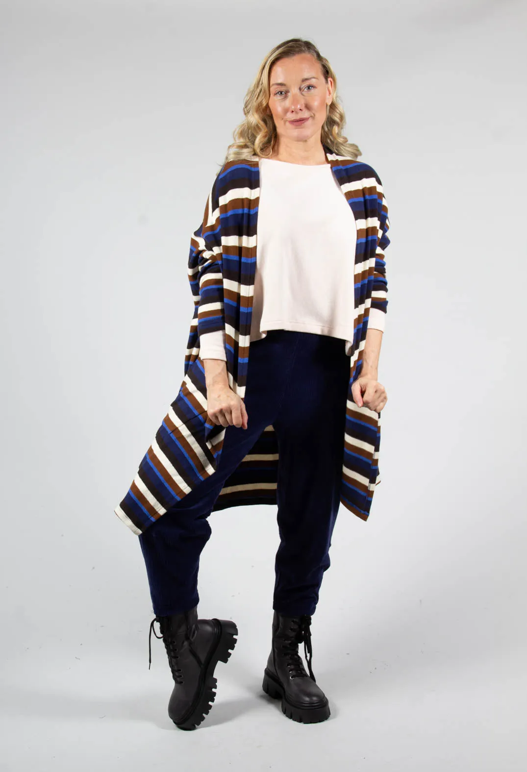 Soufle Cardigan in Cannella Stripe