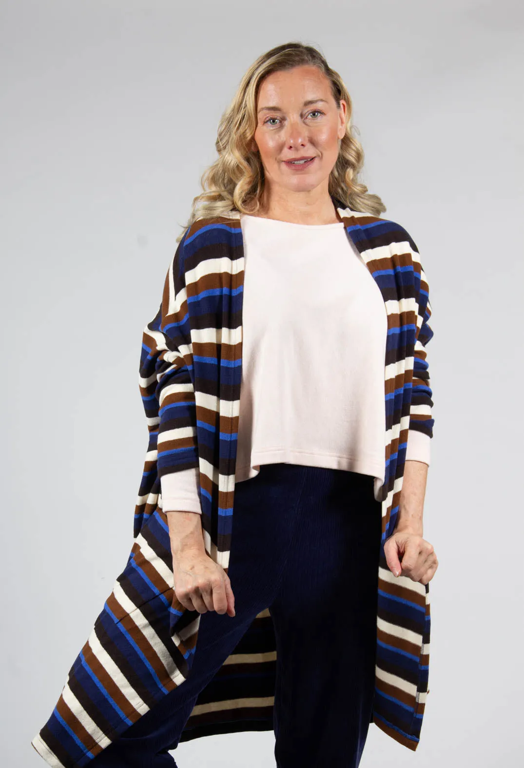 Soufle Cardigan in Cannella Stripe