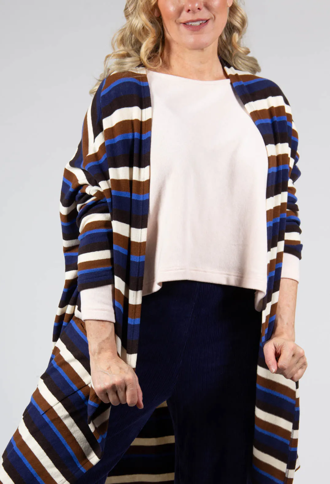 Soufle Cardigan in Cannella Stripe