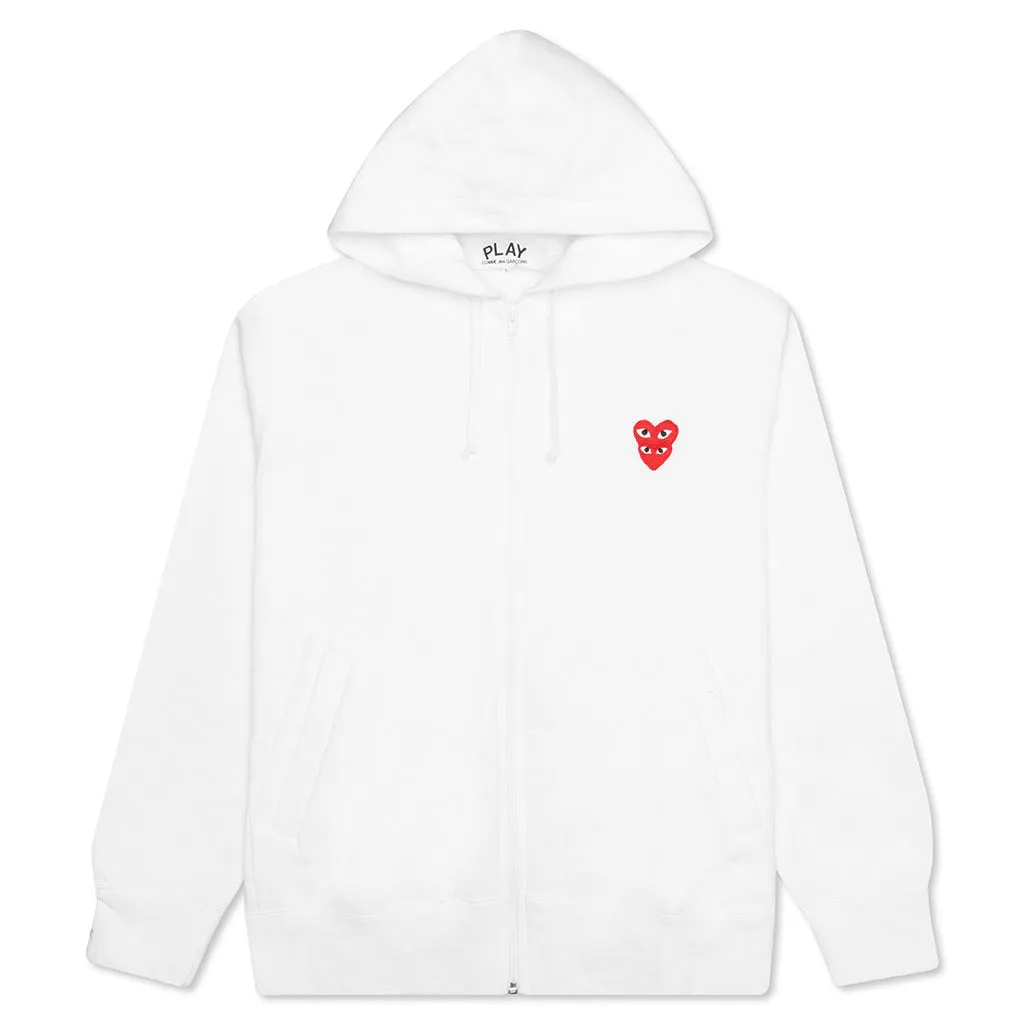 Stacked Heart Hooded Sweatshirt - White