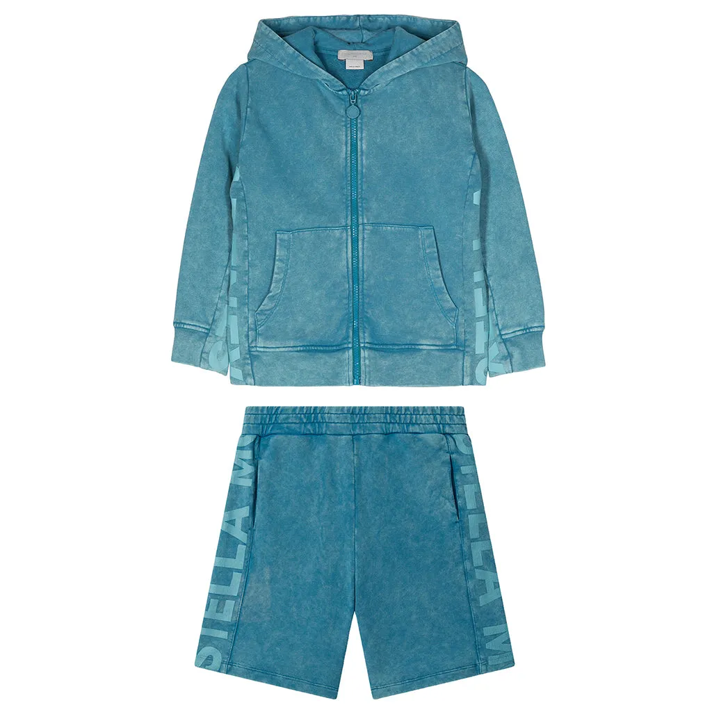 Stella McCartney Child Tracksuit With Logo Tape Blue