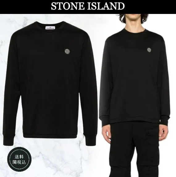 STONE ISLAND  |Crew Neck Street Style Long Sleeves Plain Cotton