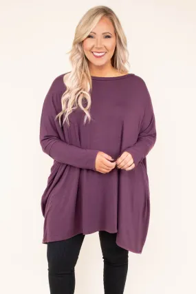 Strolling Downtown Tunic, Eggplant