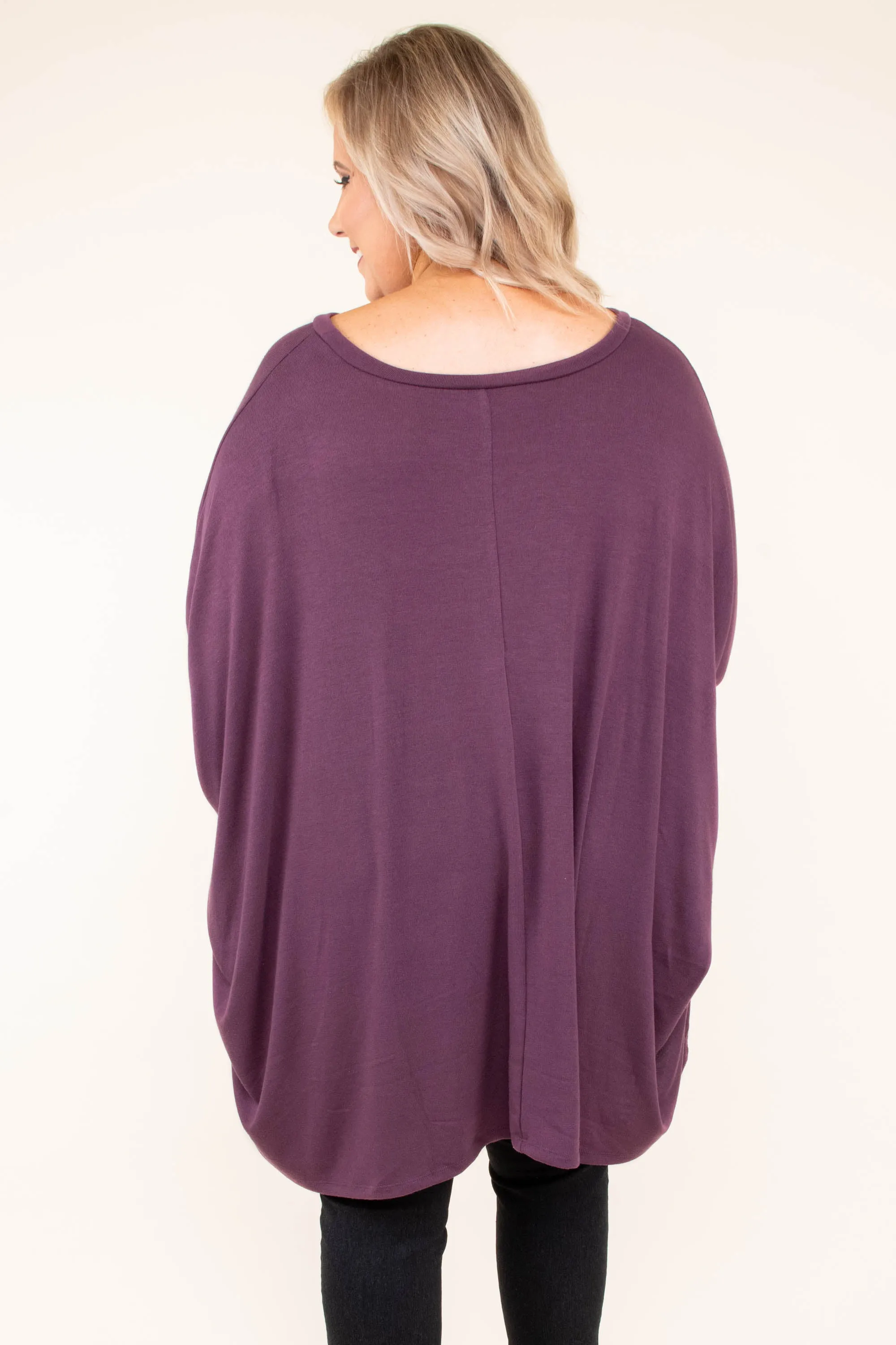 Strolling Downtown Tunic, Eggplant