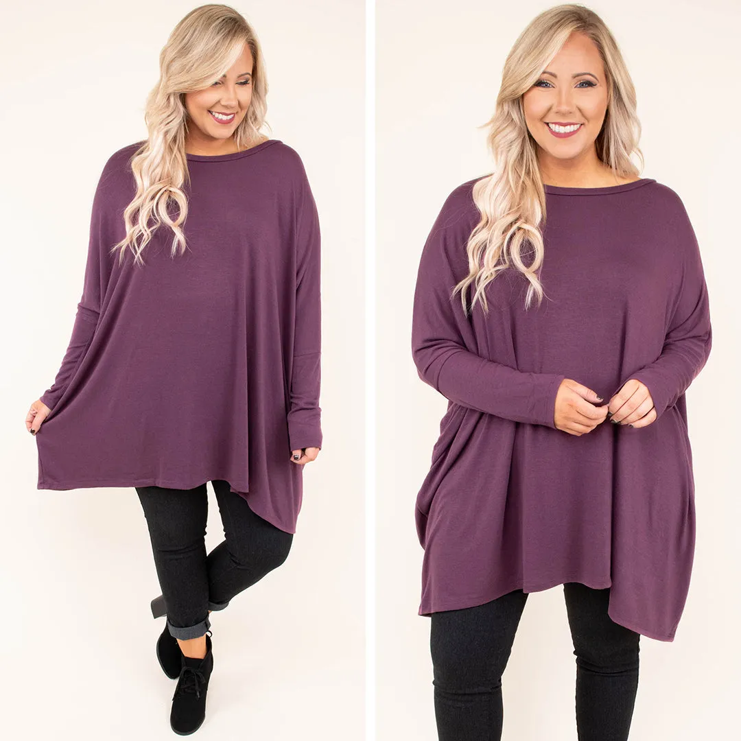 Strolling Downtown Tunic, Eggplant