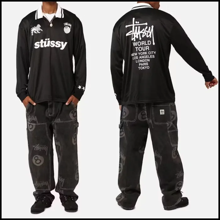 STUSSY  |Pullovers Street Style Long Sleeves Logo Skater Style Polos