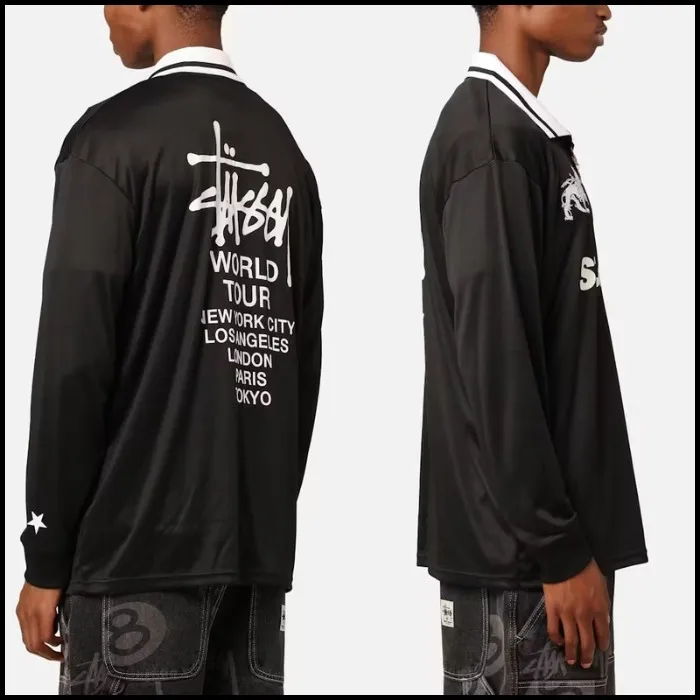 STUSSY  |Pullovers Street Style Long Sleeves Logo Skater Style Polos