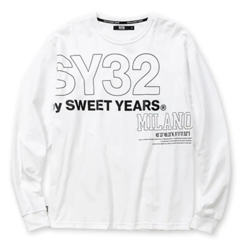 SWEET YEARS  |Crew Neck Bi-color Long Sleeves Cotton Long Sleeve T-shirt